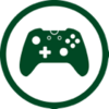 Green game controller icon.